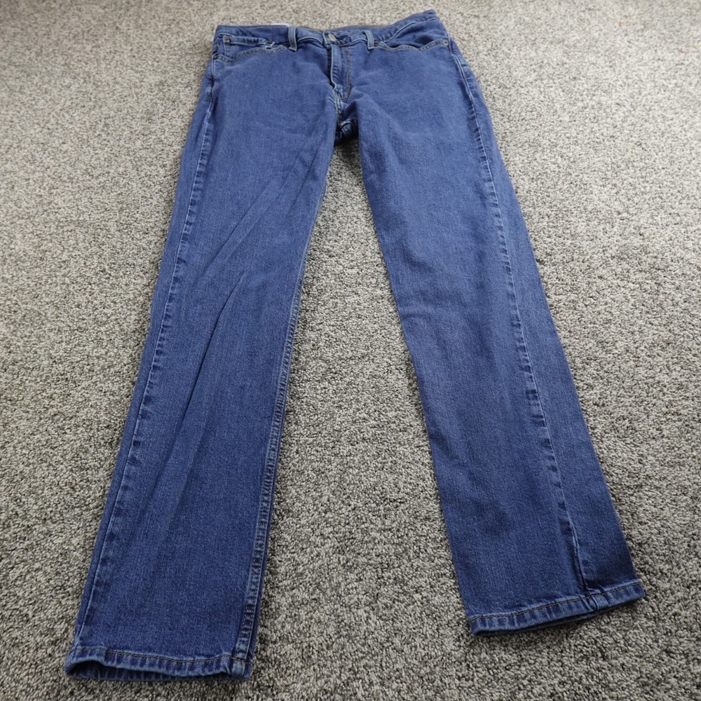 Levis Jeans Mens 36X32 Dark Blue Denim Pants 511 Slim Straight Mid Rise Stretch
